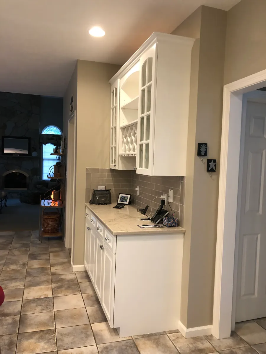 Cabinet painting project — refinished kitchen cabinets in grey