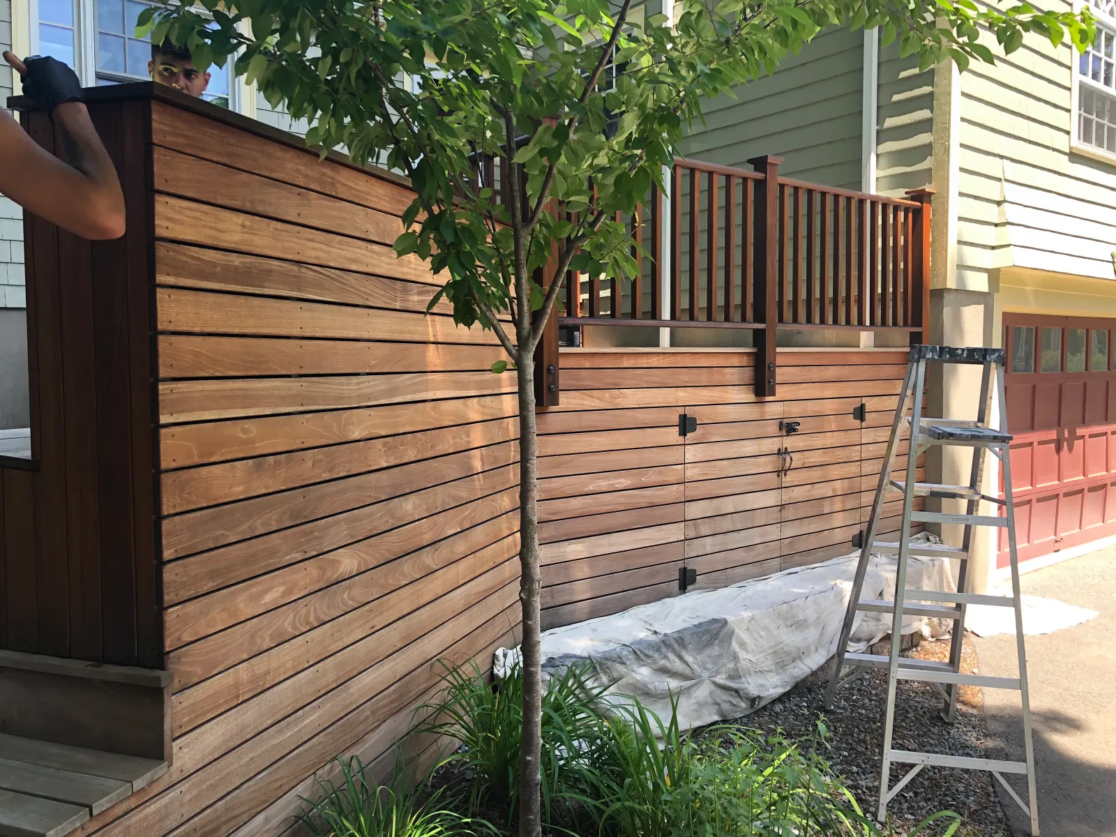 Same deck before — weathered and faded