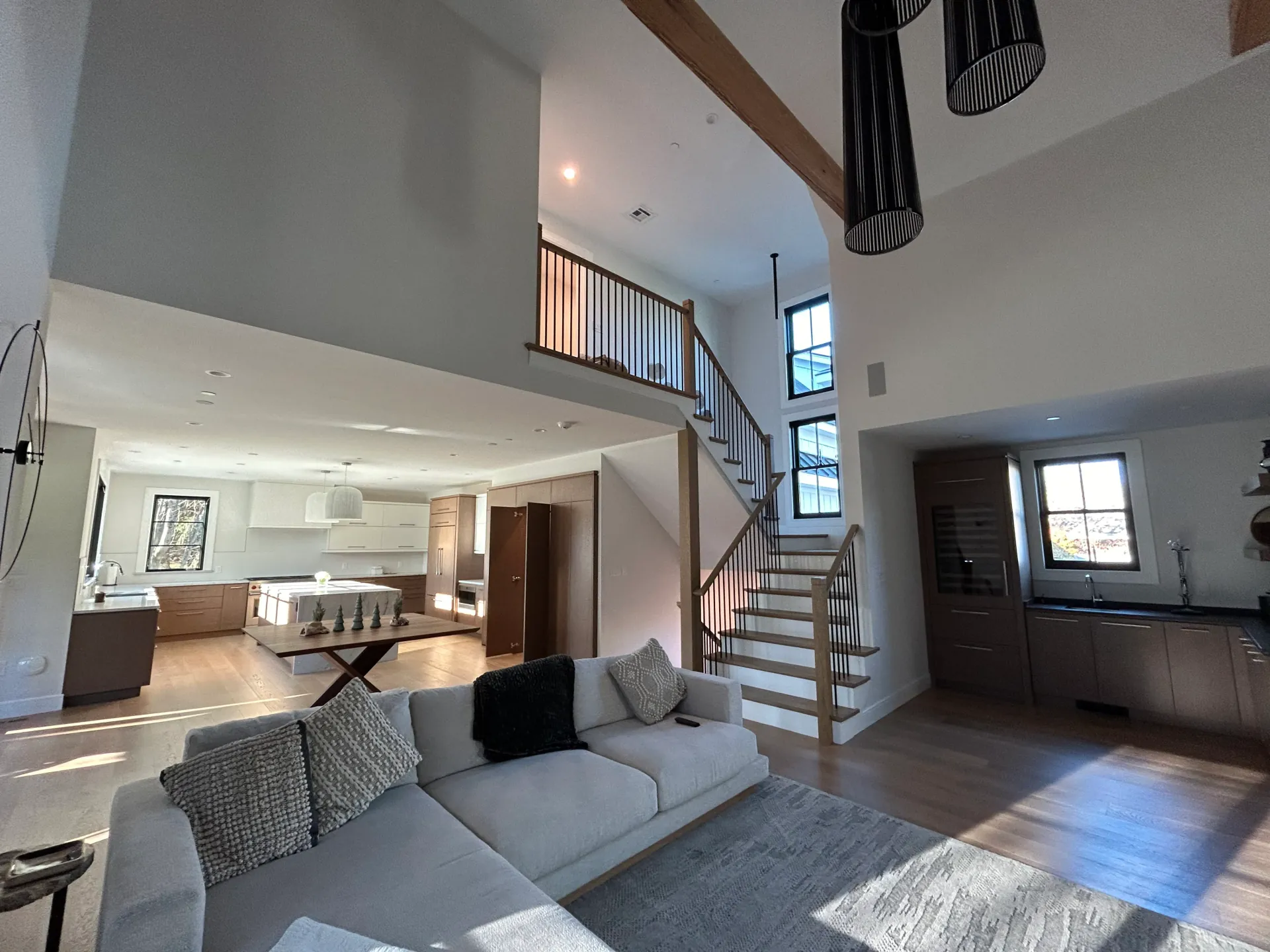 Interior painting in Massachusetts — modern open-plan living room