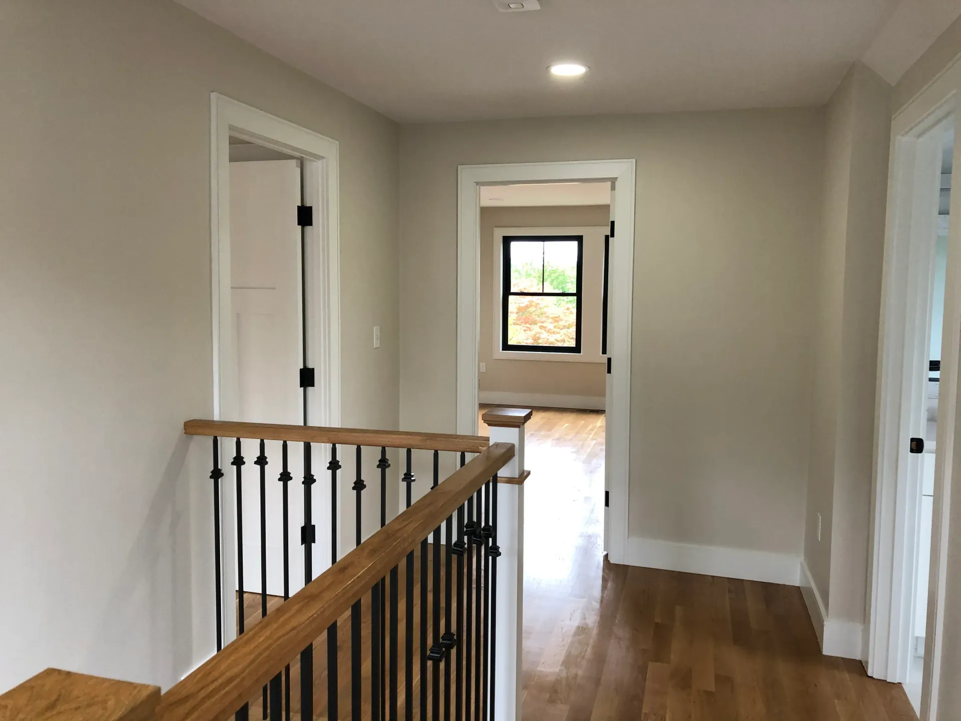 Interior painting project — living room with white walls, Massachusetts